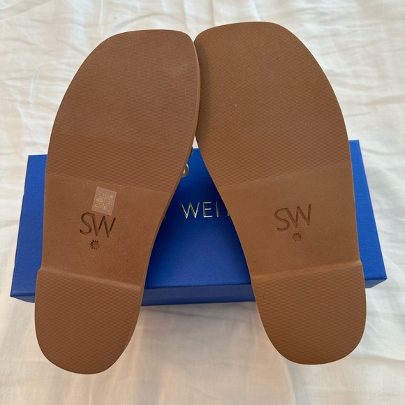 Stuart Weitzman Goldie Slide Size 36/5.5 Denim/Pearl - Picture 2 of 3
